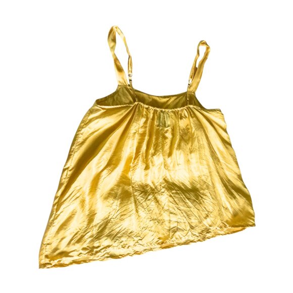 CHELSEA FLOWER 100% Silk Yellow Gold Camisole Top M - Picture 3 of 10